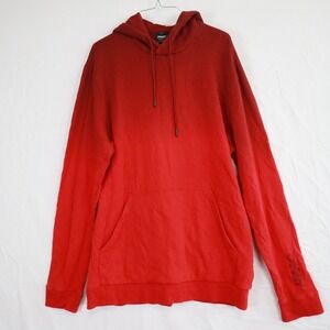 Oakley Hoodie Mens Large Regular Fit Pullover Sweat Fleece Red Ombre Long Sleeve